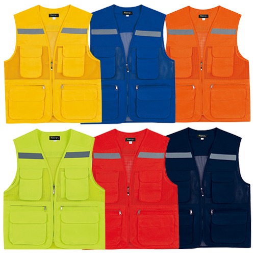폴리 야광띠 왕망사 조끼 MC207-1 (6color)